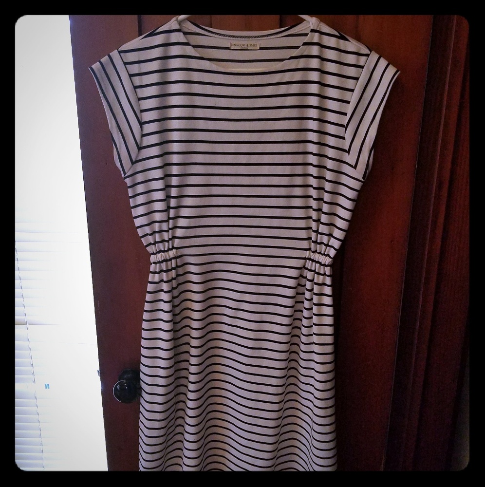 Kingdom and State striped ponte dress